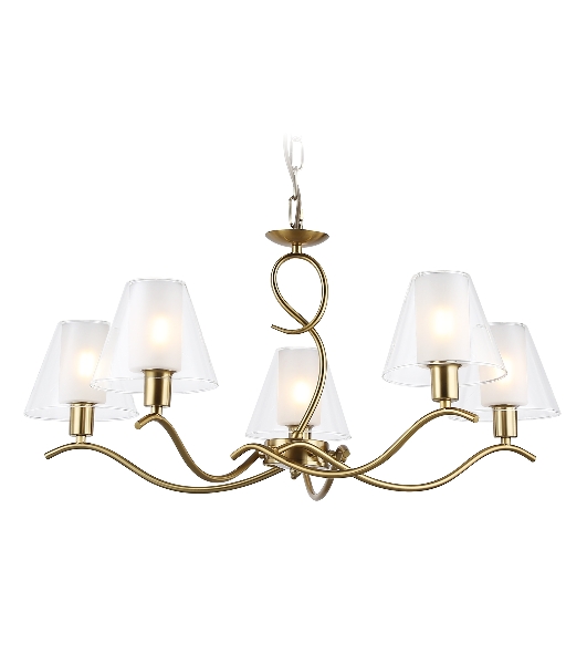 Люстра Ambrella light LH57091/5 BS/FR латунь/белый матовый E14/5 max 40W D690*790