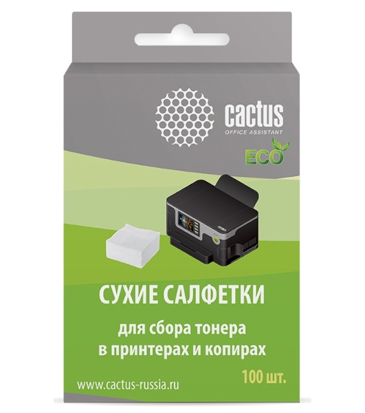 Салфетки Cactus CS-P2003E для принтеров и копиров 100 шт сухих