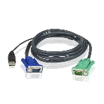 Шнур, мон+клав+мышь USB ATEN, SPHD15=>HD DB15+USB A-Тип, Male-2xMale, 8+4 проводов, опрессованный, 3 метр., черный, (2L-5203U), фото3