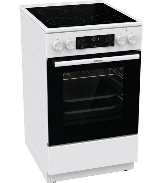Плита электрическая Gorenje GECS5C70WA белый, конфорок 4 электрических, духовка 70 л, 50 см x 85 см x 59.4 см