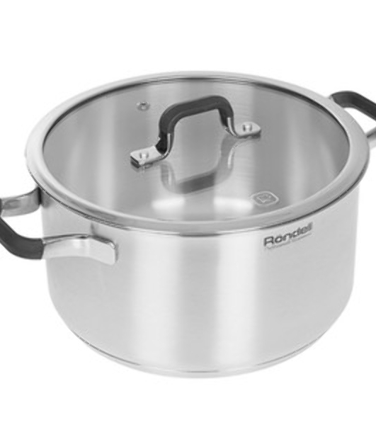Кастрюля Rondell Stolz RDS-1754, 5.2 л, 24 см, нержавеющая сталь, с крышкой
