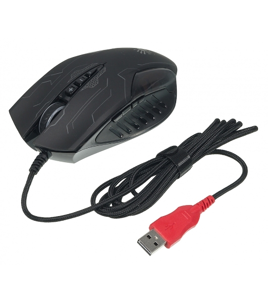 Мышь проводная A4Tech Bloody Q51 черный, 3200 dpi, USB, кнопки - 8