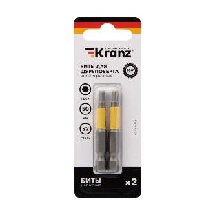 Бита шестигранная Kranz KR-92-0422-1 HEX4х50 мм для шуруповерта (уп.2шт)