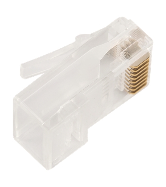 Коннектор LANMASTER RJ45 тип EZ, 8P8C, UTP, Cat.5e, универсальный, со вставкой, покрытие 50 микрон,100 шт.