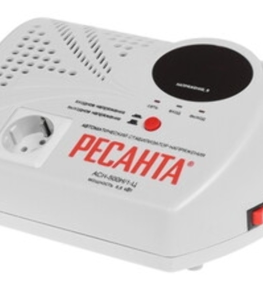 Стабилизатор напряжения Ресанта АСН- 500 Н/1-Ц 63/6/9 Стабилизатор 220В±8%, Габариты 260х200х110, Вес 2,6кг