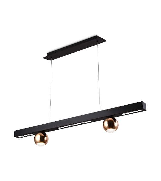 Подвесной светодиодный светильник Ambrella light FL5956 BK/GD черный/золото 4200K 18W 1000*70*1200 (Без ПДУ)
