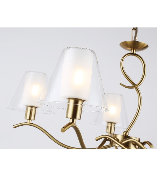 Люстра Ambrella light LH57091/5 BS/FR латунь/белый матовый E14/5 max 40W D690*790