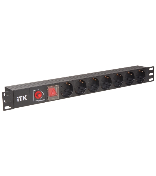 Блок PDU 7 розеток DIN49440 (нем. cтанд.), с LED выключателем,1U, без шнура, вх. IEC320 C14, алюминиевый профиль, черный PDU 7 розеток DIN49440 (нем. cтанд.), с LED выключателем,1U, без шнура, вх. IEC320 C14, алюминиевый профиль, черный