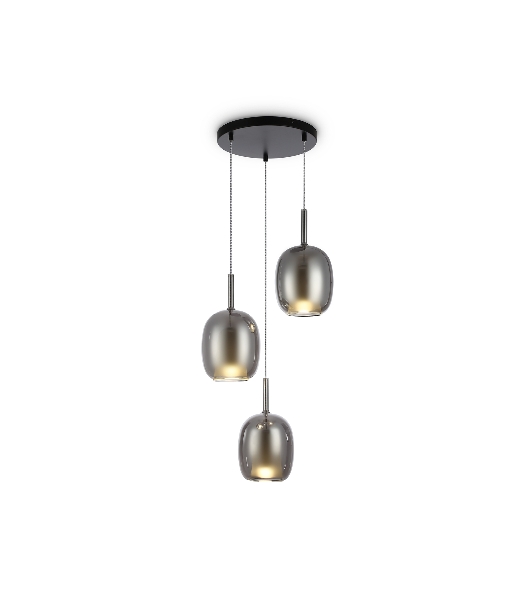 Подвесной светильник Ambrella light LH11153/3 BK/WH/SM черный/белый/дымчатый E27*3 max 60W D425*1500