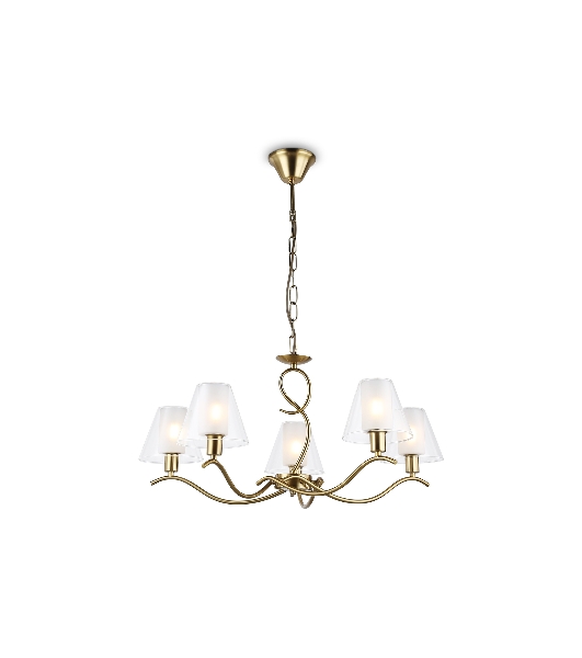 Люстра Ambrella light LH57091/5 BS/FR латунь/белый матовый E14/5 max 40W D690*790