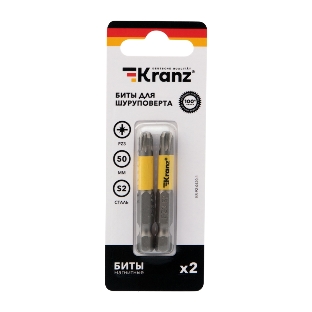 Бита для шуруповерта Kranz PZ3х50 мм (2 шт./уп.)