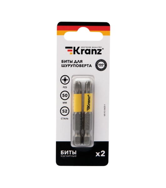 Бита для шуруповерта Kranz PZ3х50 мм (2 шт./уп.)