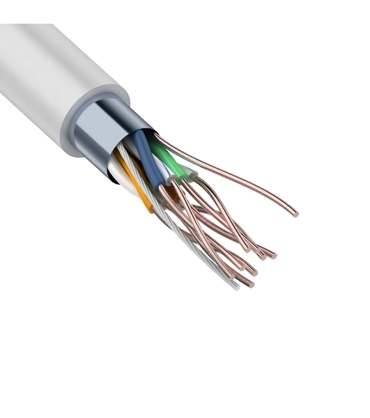 Кабель витая пара Rexant F/UTP, cat.5e, ZH нг(А)-HF, 4PR, 24AWG, внутренний, серый, 305 м