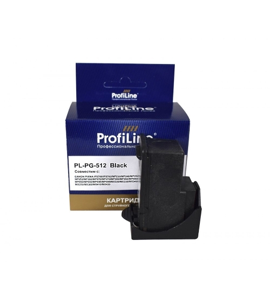 Картридж струйный ProfiLine PL-PG-512 для Canon Pixma iP2700 MP240/250/260/270/272/280/480/490/492/495/ MX320/330/340/350 Black водн
