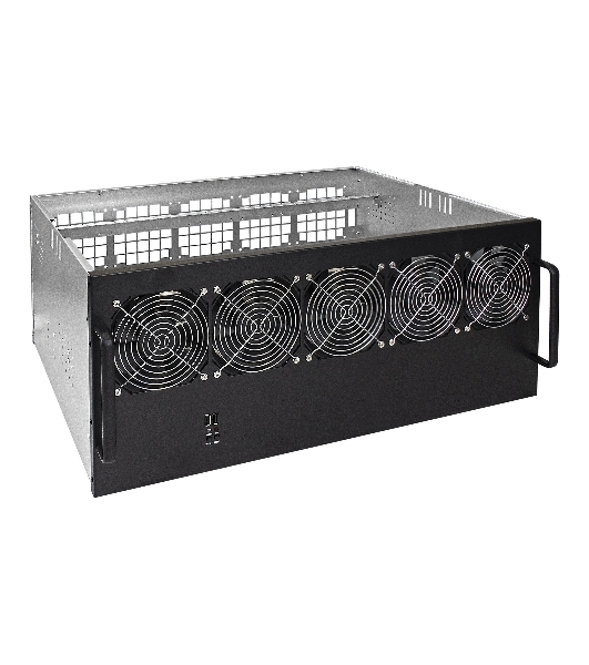 Корпус для майнинга ExeGate EX270772RUS Pro 13-430 (без БП, 2хUSB, 5хfan 120мм, места под: 13 видеокарт, 2 БП)