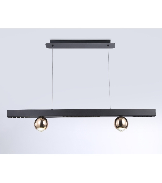 Подвесной светодиодный светильник Ambrella light FL5956 BK/GD черный/золото 4200K 18W 1000*70*1200 (Без ПДУ)