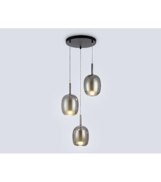 Подвесной светильник Ambrella light LH11153/3 BK/WH/SM черный/белый/дымчатый E27*3 max 60W D425*1500