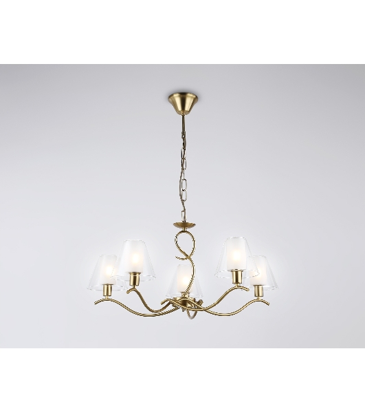 Люстра Ambrella light LH57091/5 BS/FR латунь/белый матовый E14/5 max 40W D690*790