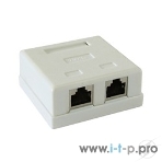 Монтажное оборудование Розетка Gembird NAS214 RJ-45 кат.STP 5e внешняя экранированная 2 порта, 110&Krone, фото2