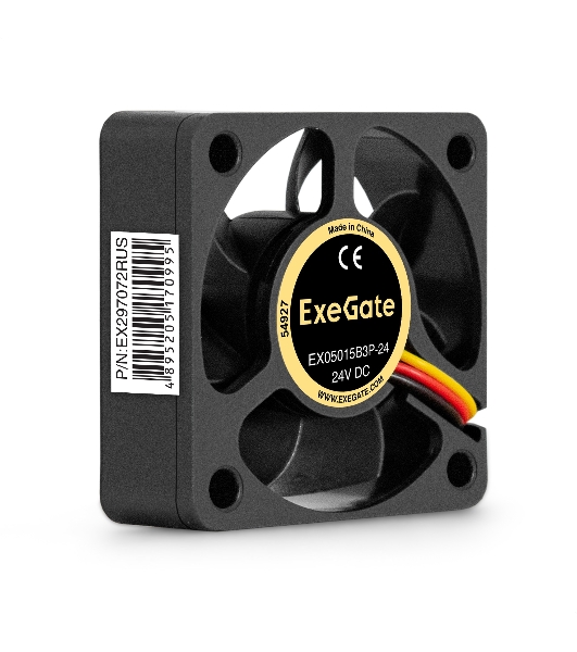 Вентилятор для корпуса ExeGate EX05015B3P-24 черный, 50 мм, 7500 об/мин, 39.4 дБ, 3 pin