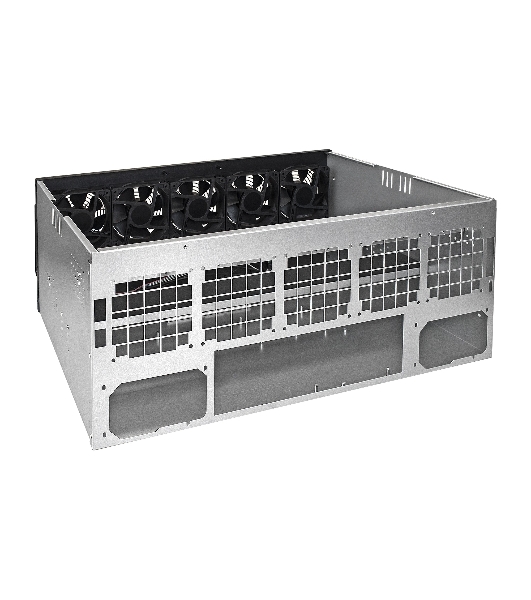 Корпус для майнинга ExeGate EX270772RUS Pro 13-430 (без БП, 2хUSB, 5хfan 120мм, места под: 13 видеокарт, 2 БП)
