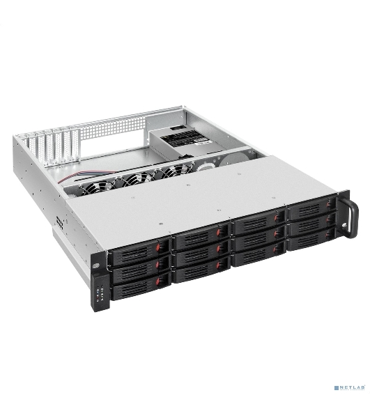 Серверный корпус ExeGate Pro 2U550-HS12 (RM 19', высота 2U, глубина 550, БП 1U-500ADS,12xHotSwap, USB)
