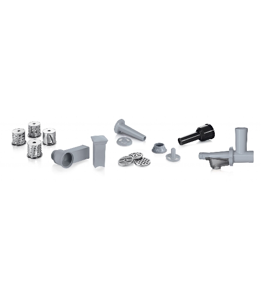Мясорубка электрическая Bosch MFW68660 черный, 2200 Вт, 4.3 кг/мин, реверс, защита от перегрузки, металлический лоток, насадки - 10