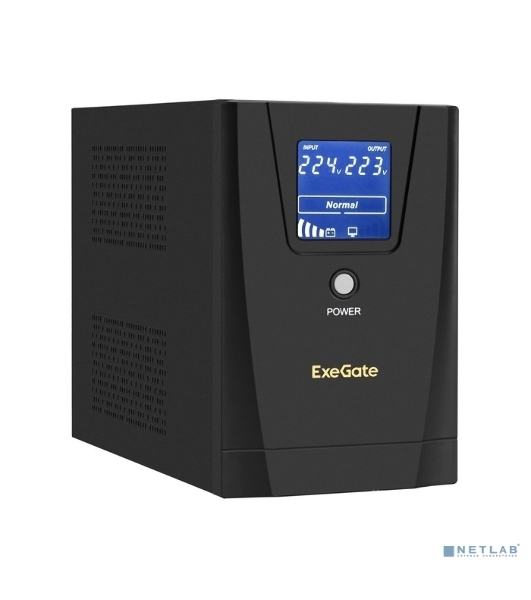 Источник бесперебойного питания ExeGate SpecialPro Smart LLB-1200.LCD.AVR.2SH.3C13.USB 1200VA/750W, LCD, AVR, 2*Schuko+3*C13, USB, съемн.кабель, металлический корпус, черный