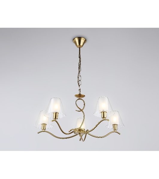 Люстра Ambrella light LH57091/5 BS/FR латунь/белый матовый E14/5 max 40W D690*790