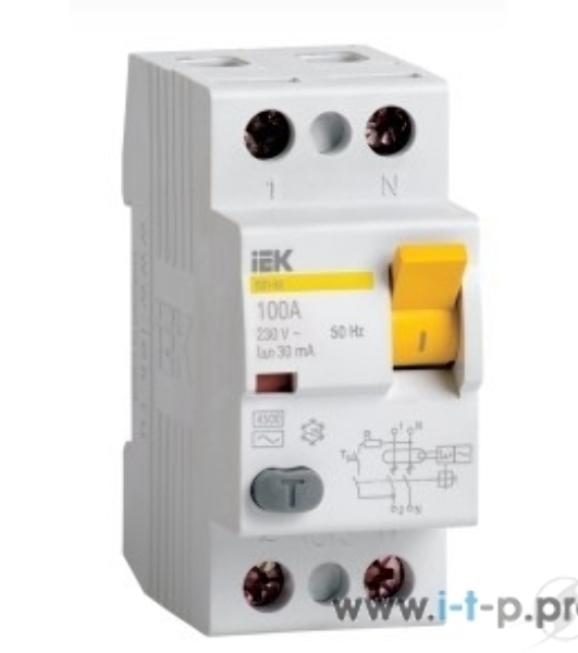 Выключатель дифференциального тока (УЗО) IEK MDV10-2-063-030 ВД1-63 2Р 63А 30мА IEK