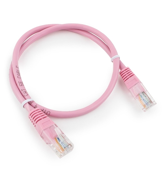 Патч-корд UTP Cablexpert cat.5e, 0.5м, литой, многожильный, розовый
